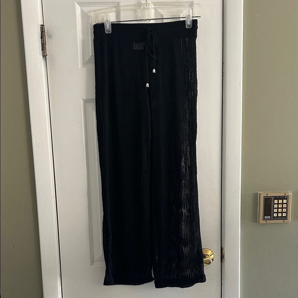 BEACH BREAK  SHEER KNIT PANTS BEACH COVER UP SIZE S